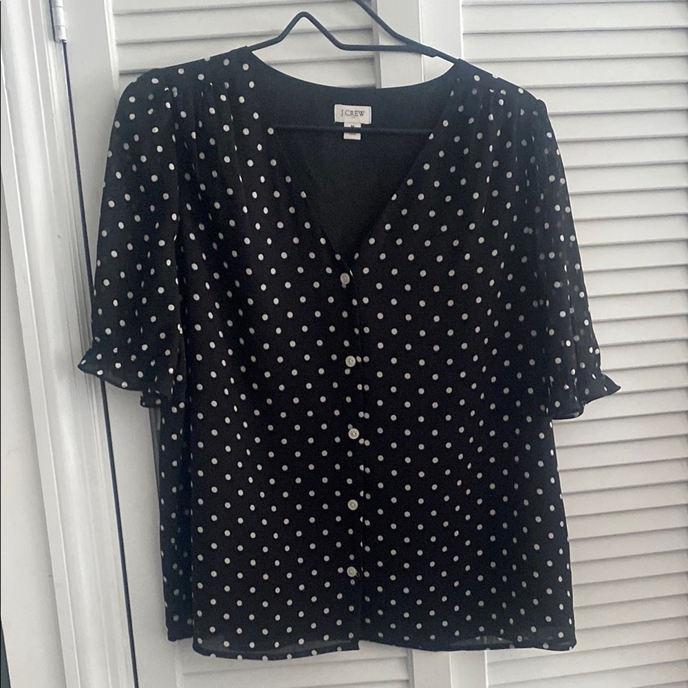 J. Crew Polka Dot Blouse, sz M